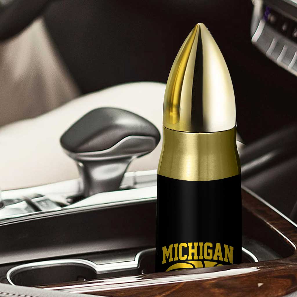 Michigan Never Stops Bullet Tumbler Great Lakes State Basketball Pride Gift TS12 Print Your Wear