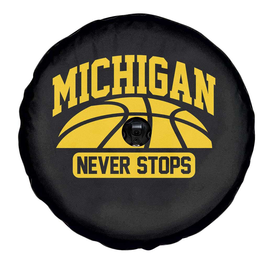 Michigan Never Stops Spare Tire Cover Great Lakes State Basketball Pride Gift TS12 Print Your Wear