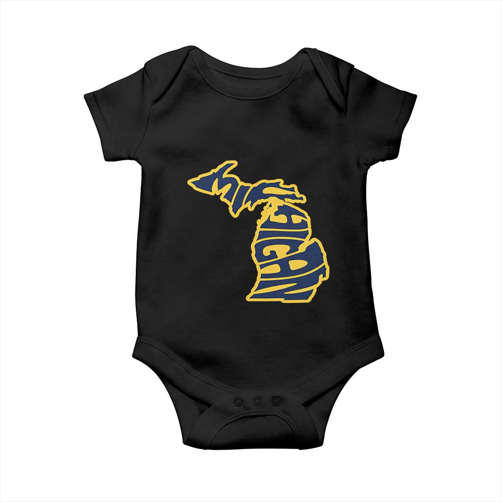 Michigan Lover State Map Pride Souvenir Gift Baby Onesie TS12 Black Print Your Wear