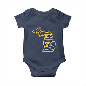 Michigan Lover State Map Pride Souvenir Gift Baby Onesie TS12 Navy Print Your Wear