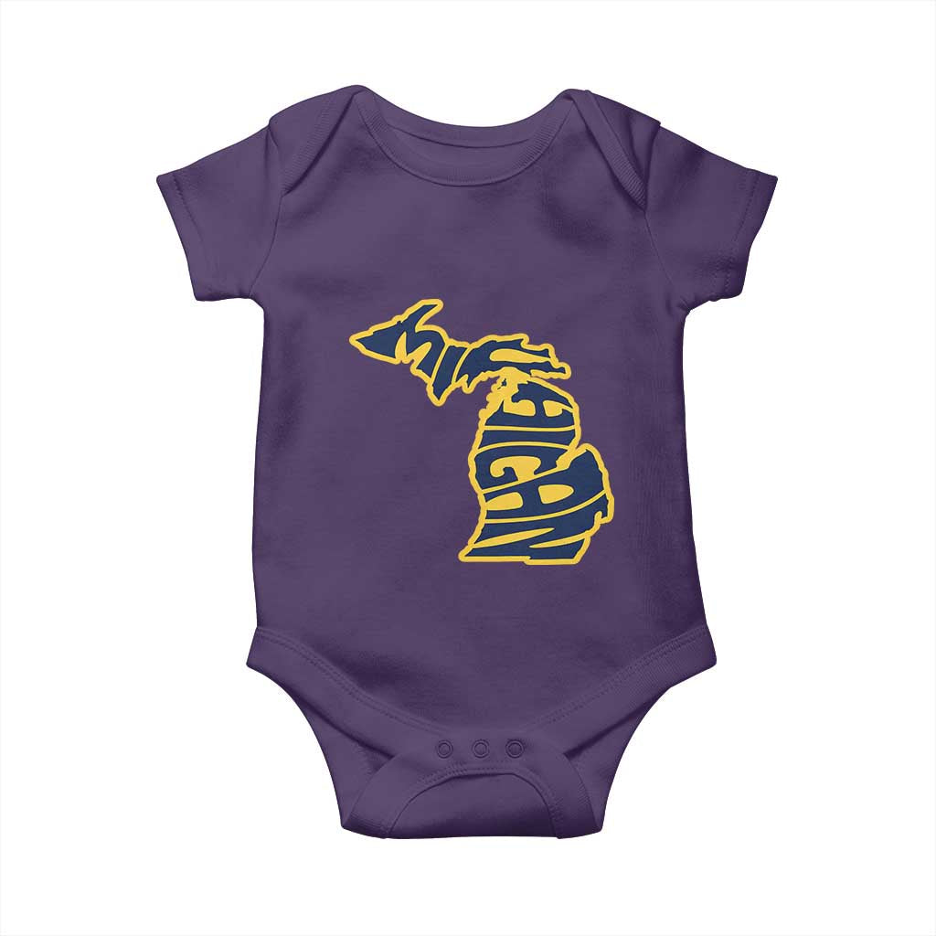Michigan Lover State Map Pride Souvenir Gift Baby Onesie TS12 Purple Print Your Wear
