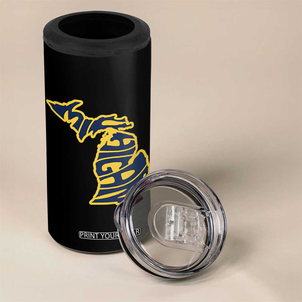 Michigan Lover State Map Pride Souvenir Gift 4 in 1 Can Cooler Tumbler TS12 Print Your Wear
