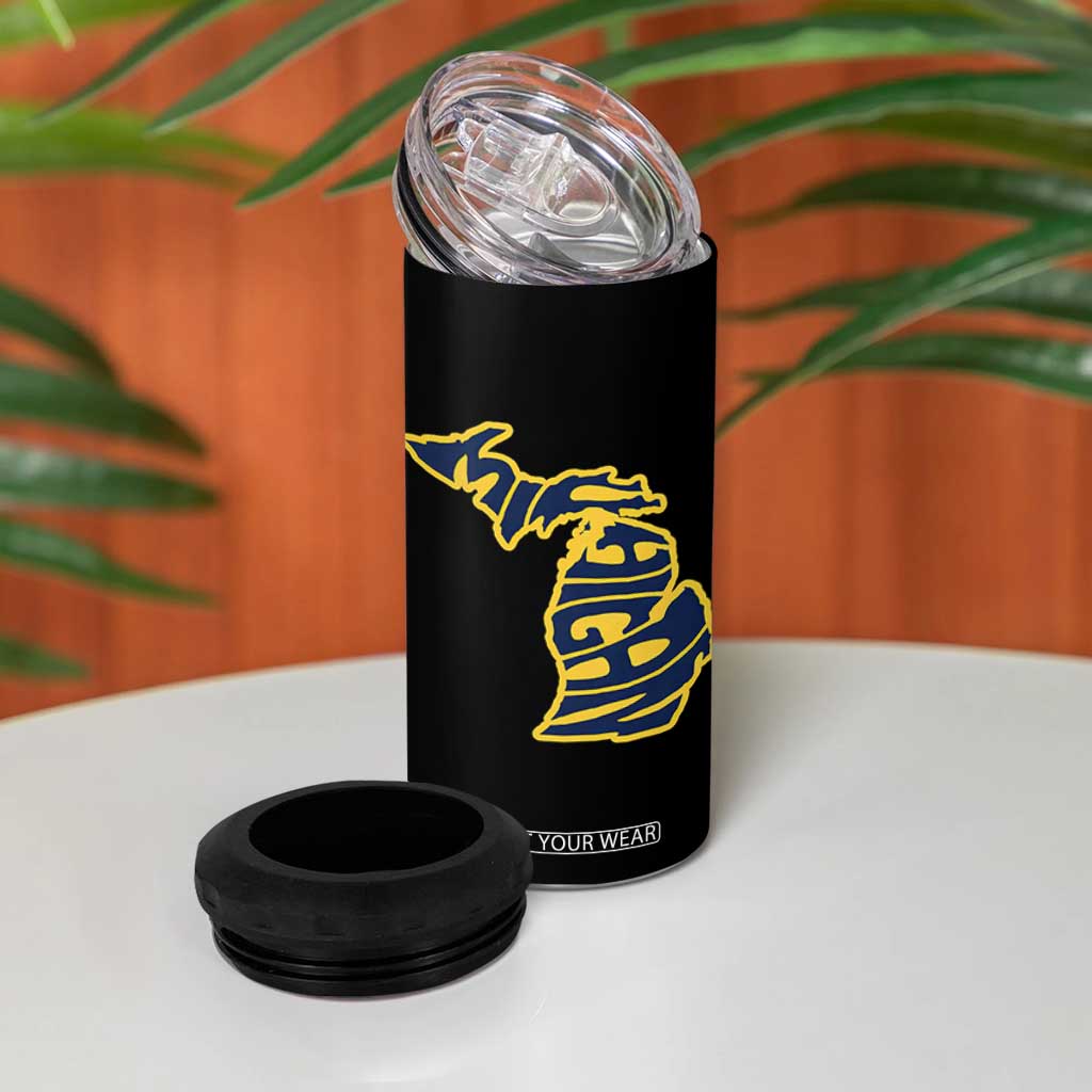 Michigan Lover State Map Pride Souvenir Gift 4 in 1 Can Cooler Tumbler TS12 Print Your Wear