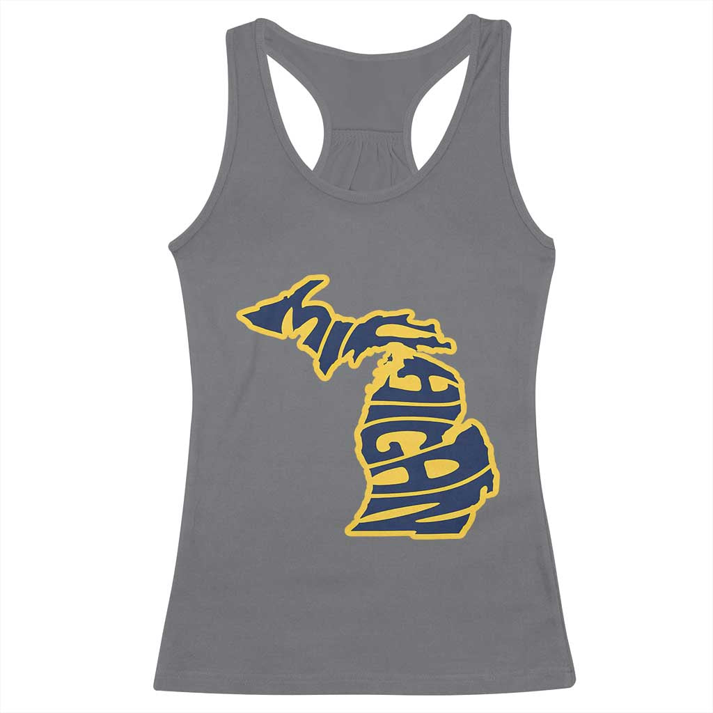 Michigan Lover State Map Pride Souvenir Gift Racerback Tank Top TS12 Charcoal Print Your Wear