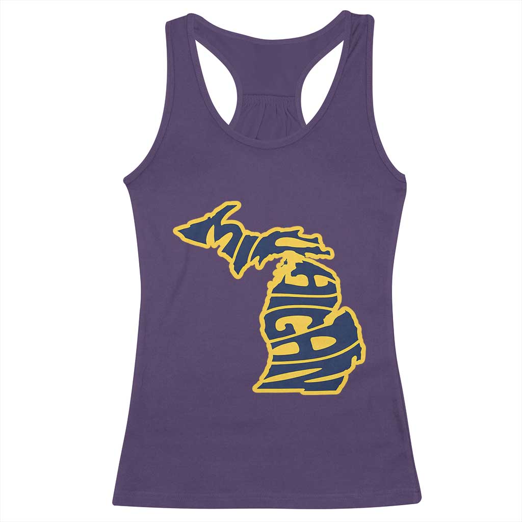 Michigan Lover State Map Pride Souvenir Gift Racerback Tank Top TS12 Purple Print Your Wear