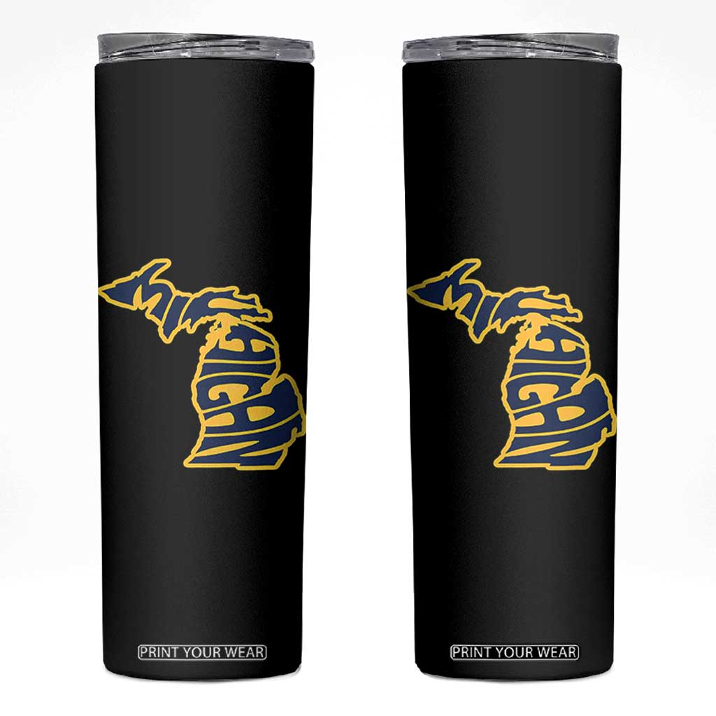 Michigan Lover State Map Pride Souvenir Gift Skinny Tumbler TS12 Black Print Your Wear