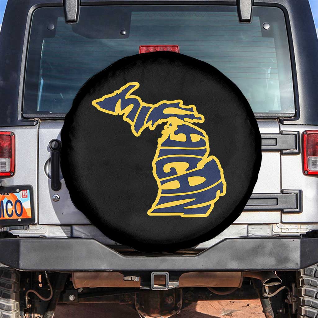 Michigan Lover State Map Pride Souvenir Gift Spare Tire Cover TS12 No hole Black Print Your Wear