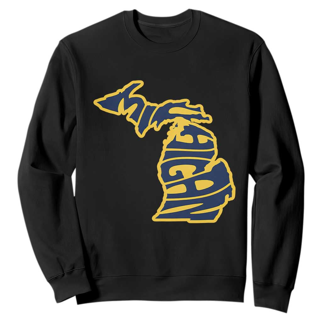 Michigan Lover State Map Pride Souvenir Gift Sweatshirt TS12 Black Print Your Wear