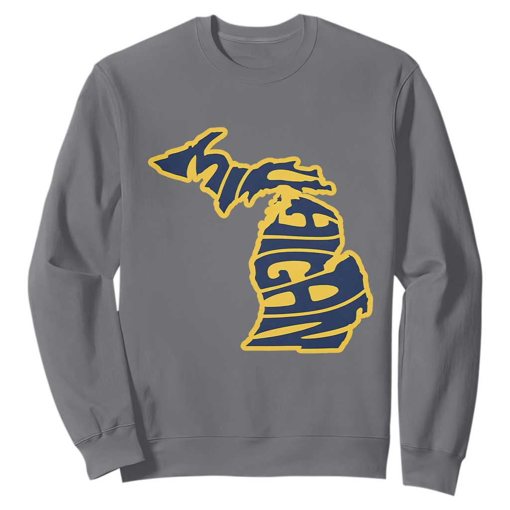 Michigan Lover State Map Pride Souvenir Gift Sweatshirt TS12 Charcoal Print Your Wear
