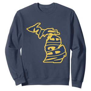 Michigan Lover State Map Pride Souvenir Gift Sweatshirt TS12 Navy Print Your Wear