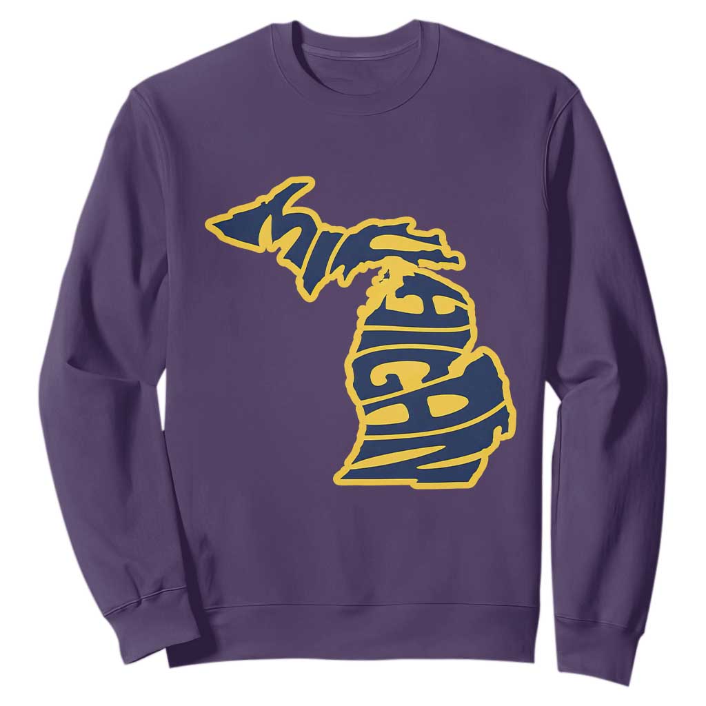 Michigan Lover State Map Pride Souvenir Gift Sweatshirt TS12 Purple Print Your Wear