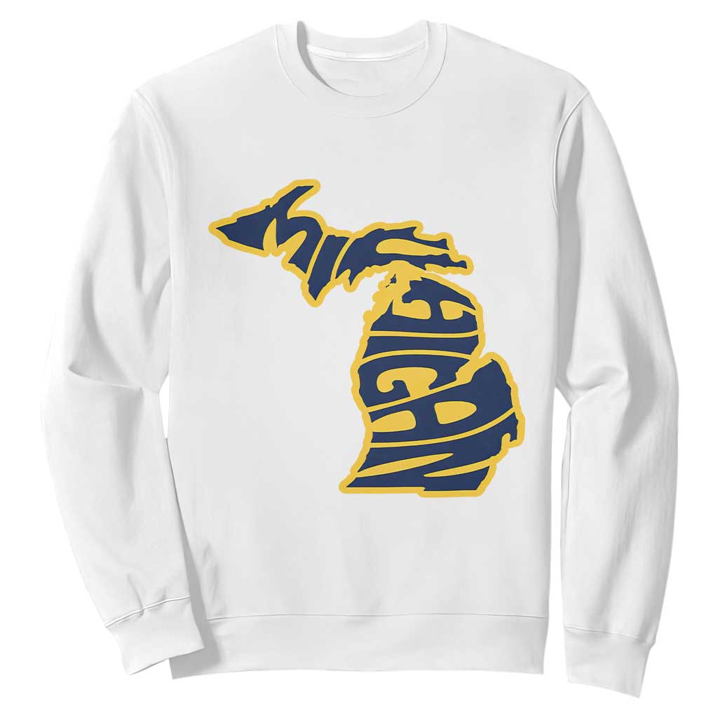 Michigan Lover State Map Pride Souvenir Gift Sweatshirt TS12 White Print Your Wear