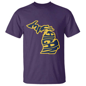 Michigan Lover State Map Pride Souvenir Gift T Shirt TS12 Purple Print Your Wear