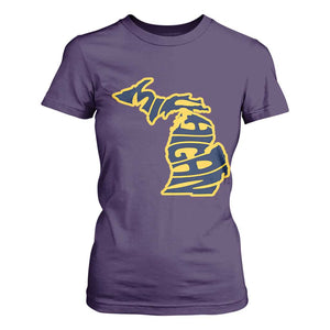 Michigan Lover State Map Pride Souvenir Gift T Shirt For Women TS12 Purple Print Your Wear