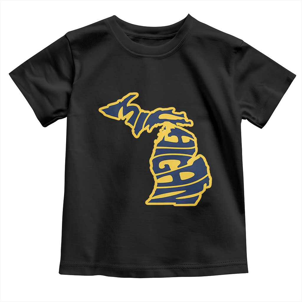 Michigan Lover State Map Pride Souvenir Gift Toddler T Shirt TS12 Black Print Your Wear