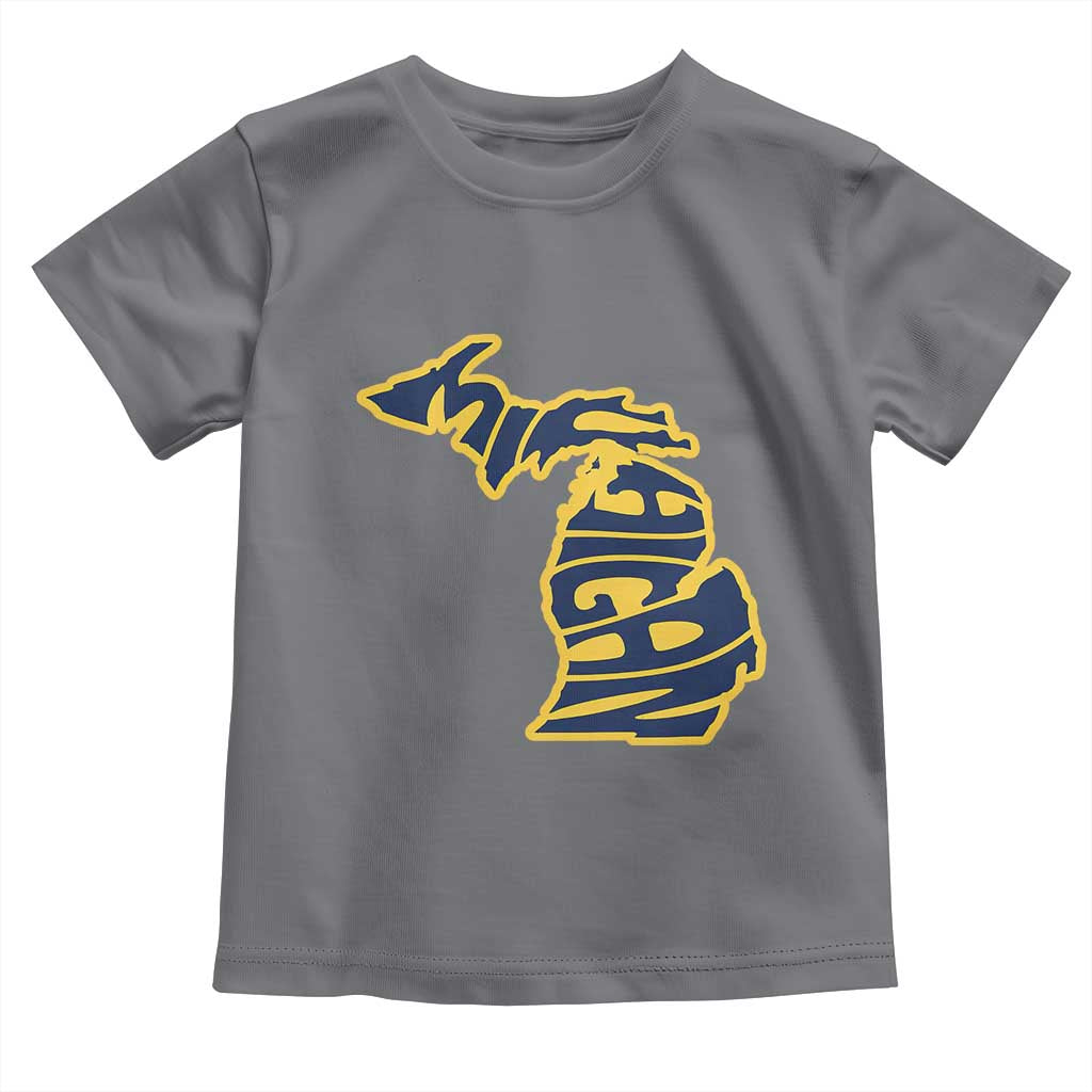 Michigan Lover State Map Pride Souvenir Gift Toddler T Shirt TS12 Charcoal Print Your Wear