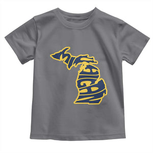 Michigan Lover State Map Pride Souvenir Gift Toddler T Shirt TS12 Charcoal Print Your Wear