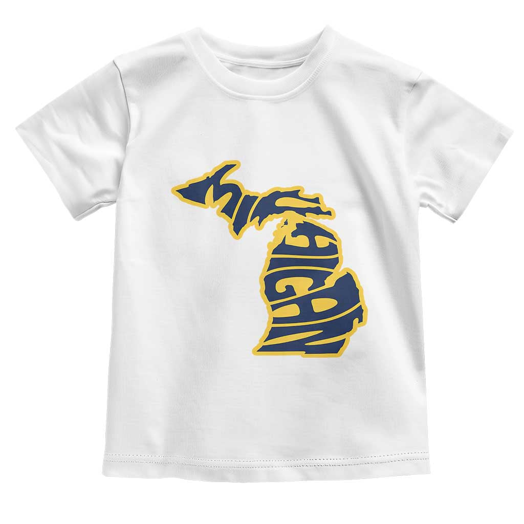 Michigan Lover State Map Pride Souvenir Gift Toddler T Shirt TS12 White Print Your Wear