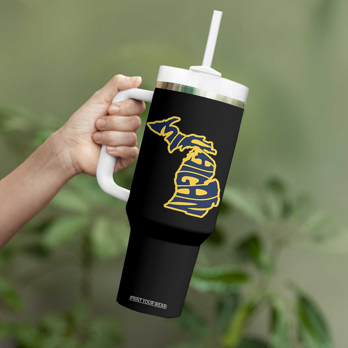 Michigan Lover State Map Pride Souvenir Gift Tumbler With Handle TS12 Print Your Wear