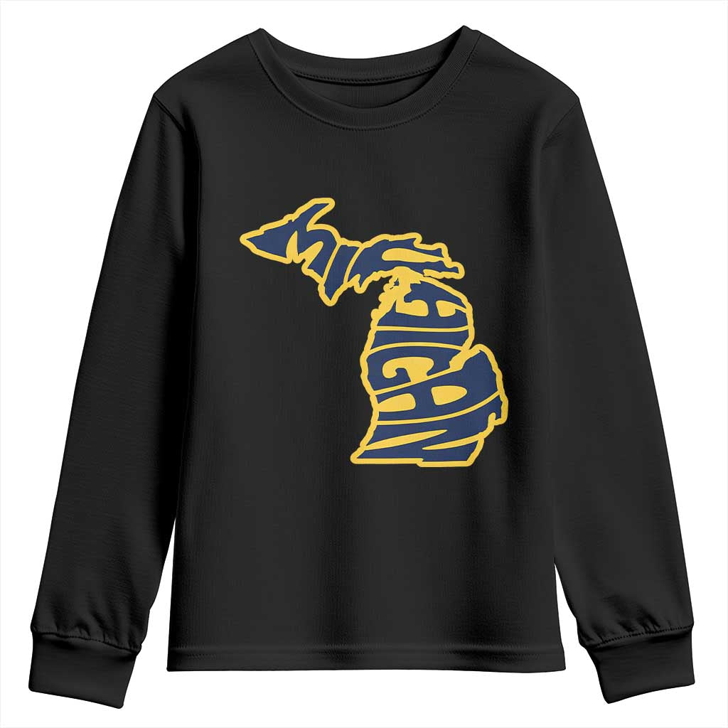 Michigan Lover State Map Pride Souvenir Gift Youth Sweatshirt TS12 Black Print Your Wear