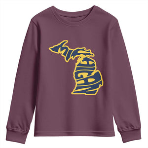 Michigan Lover State Map Pride Souvenir Gift Youth Sweatshirt TS12 Maroon Print Your Wear