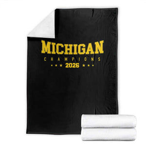 Michigan 2026 Basketball Victory Throw Blanket Champions Pride Fan Gift TS12 Black Print Your Wear