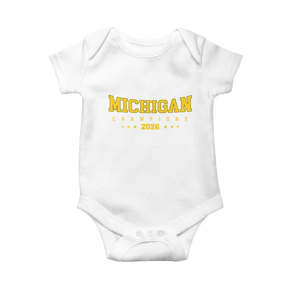 Michigan 2026 Basketball Victory Baby Onesie Champions Pride Fan Gift TS12 White Print Your Wear