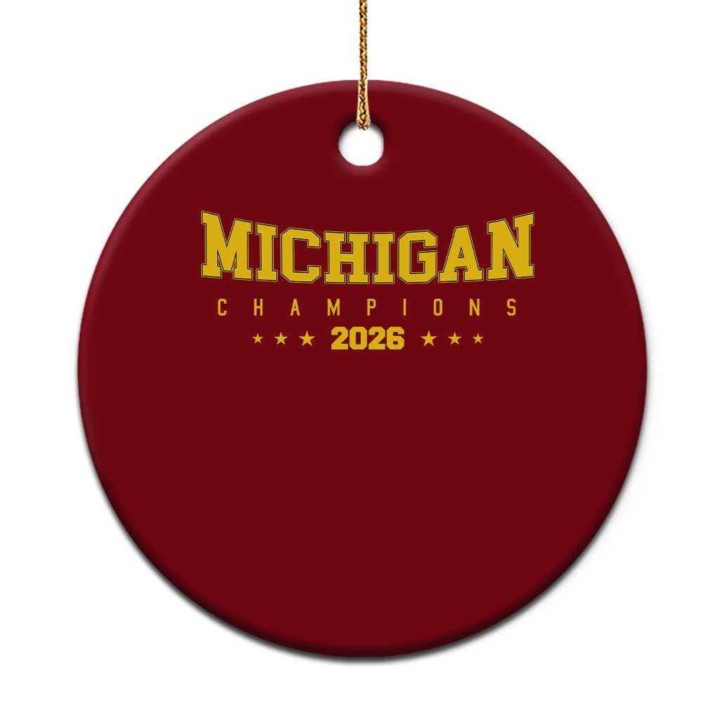 Michigan 2026 Basketball Victory Ceramic Ornament Champions Pride Fan Gift TS12 1pc Red Print Your Wear