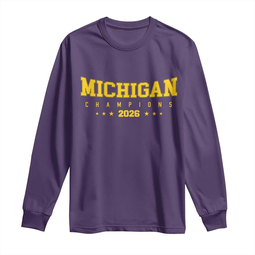Michigan 2026 Basketball Victory Long Sleeve Shirt Champions Pride Fan Gift TS12 Purple Print Your Wear