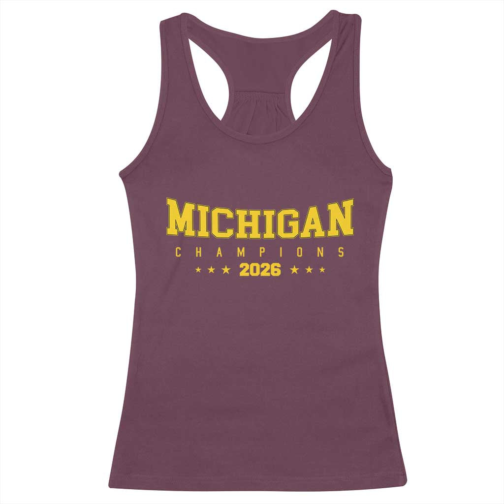 Michigan 2026 Basketball Victory Racerback Tank Top Champions Pride Fan Gift TS12 Maroon Print Your Wear