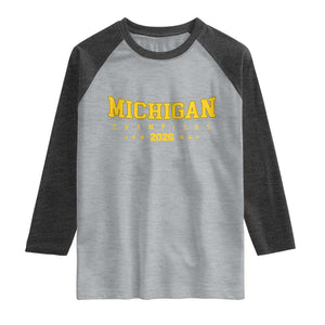 Michigan 2026 Basketball Victory Raglan Shirt Champions Pride Fan Gift TS12 Heather Gray Heather Charcoal Print Your Wear