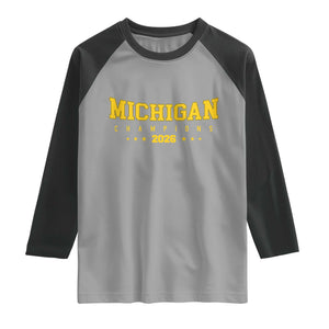 Michigan 2026 Basketball Victory Raglan Shirt Champions Pride Fan Gift TS12 Sport Gray Black Print Your Wear