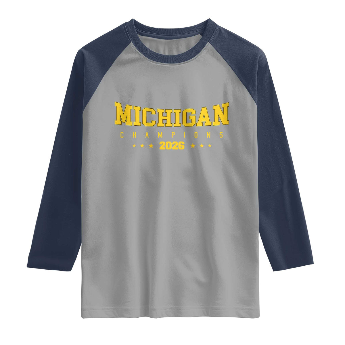 Michigan 2026 Basketball Victory Raglan Shirt Champions Pride Fan Gift TS12 Sport Gray Navy Print Your Wear