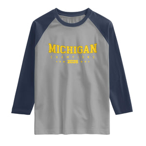 Michigan 2026 Basketball Victory Raglan Shirt Champions Pride Fan Gift TS12 Sport Gray Navy Print Your Wear