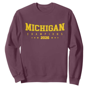 Michigan 2026 Basketball Victory Sweatshirt Champions Pride Fan Gift TS12 Maroon Print Your Wear