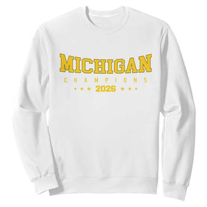 Michigan 2026 Basketball Victory Sweatshirt Champions Pride Fan Gift TS12 White Print Your Wear