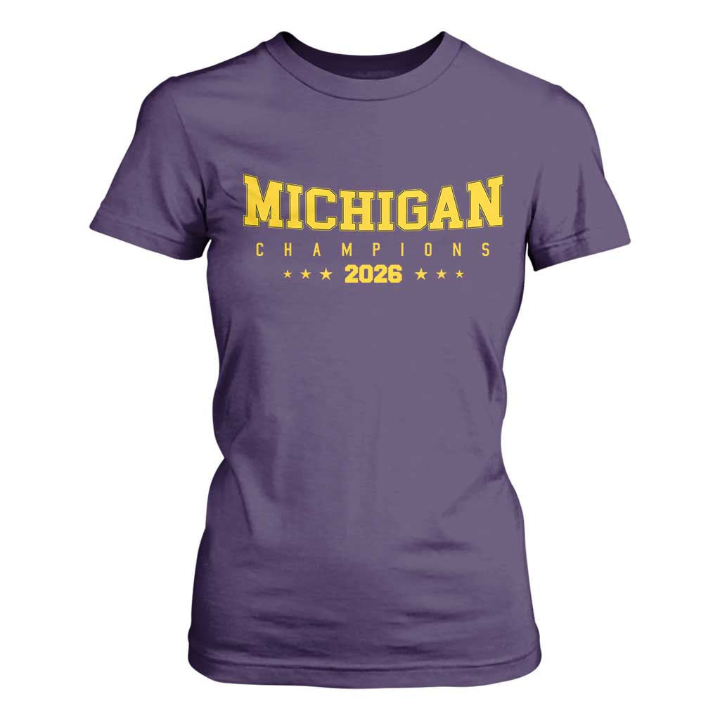 Michigan 2026 Basketball Victory T Shirt For Women - Champions Pride Fan Gift TS12 Purple Print Your Wear
