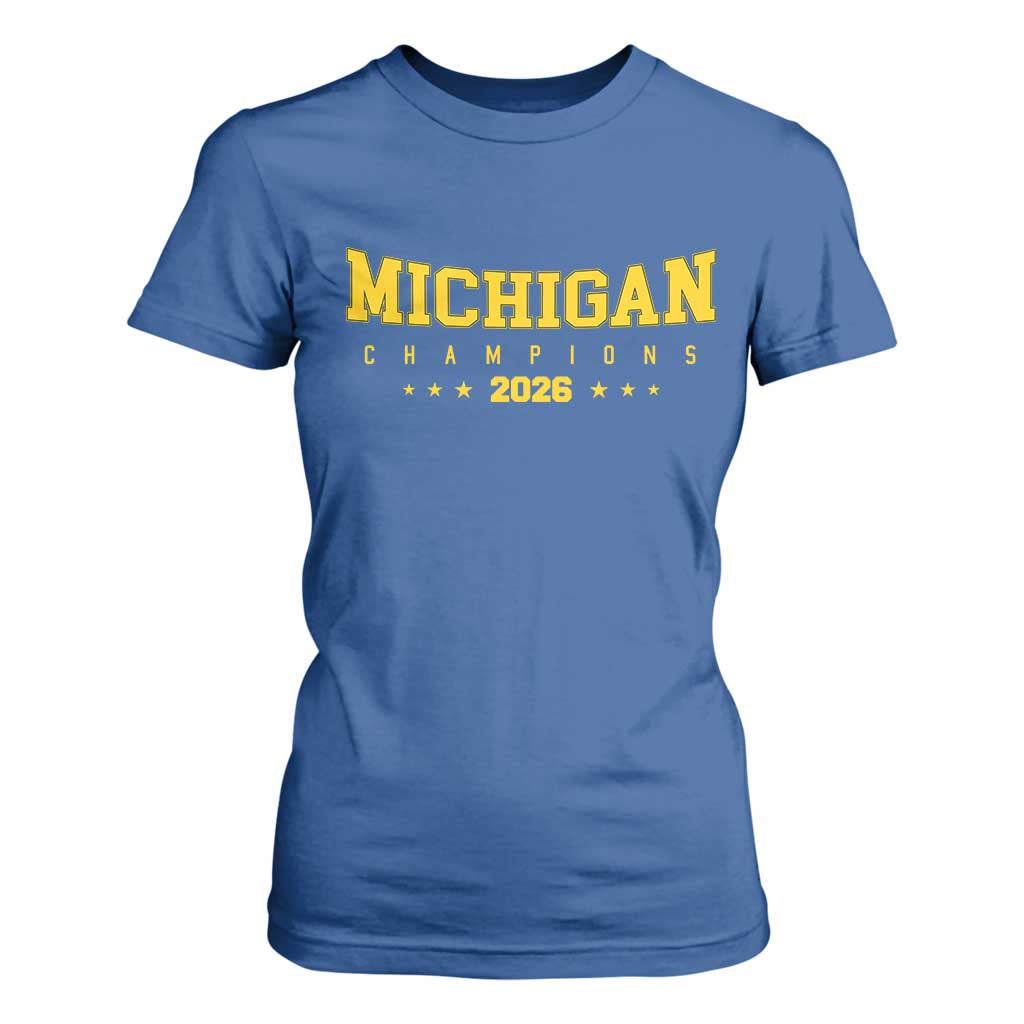 Michigan 2026 Basketball Victory T Shirt For Women - Champions Pride Fan Gift TS12 Royal Blue Print Your Wear