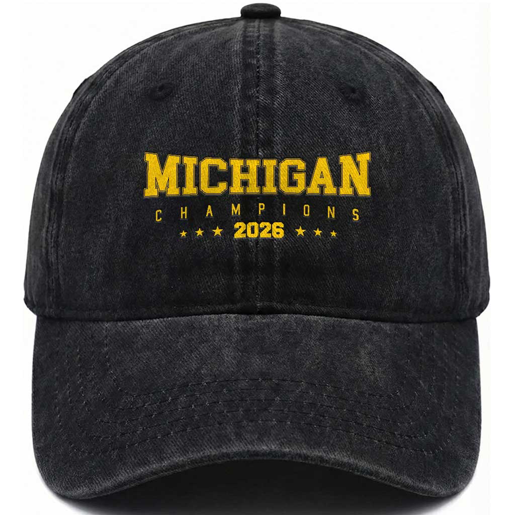 Michigan 2026 Basketball Victory Washed Cotton Baseball Cap Champions Pride Fan Gift TS12 Print Your Wear
