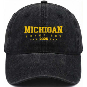 Michigan 2026 Basketball Victory Washed Cotton Baseball Cap Champions Pride Fan Gift TS12 Print Your Wear