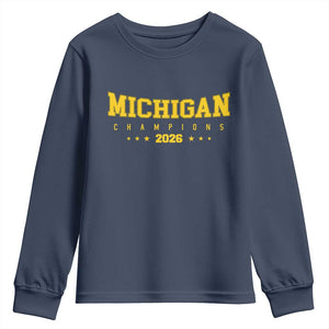 Michigan 2026 Basketball Victory Youth Sweatshirt Champions Pride Fan Gift TS12 Navy Print Your Wear