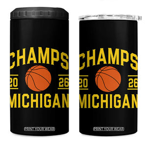 Michigan Hoops Champions Graphic 4 in 1 Can Cooler Tumbler 2026 Basketball Victory Pride TS12 One Size: 16 oz Black Print Your Wear