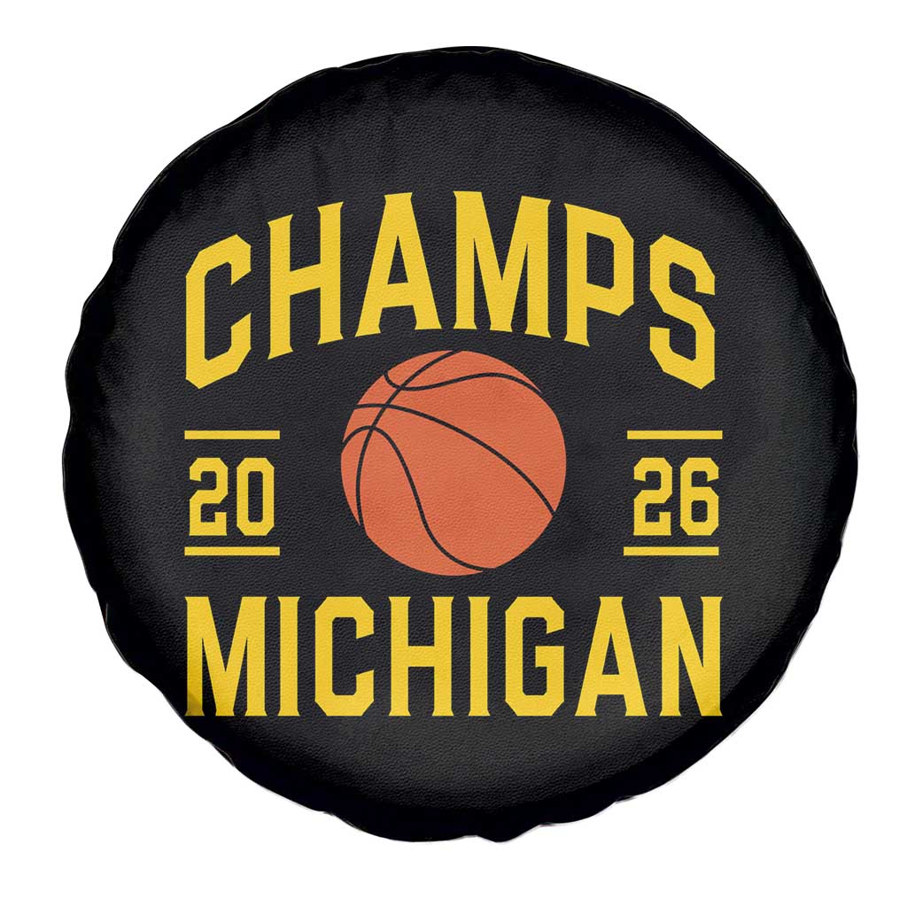Michigan Hoops Champions Graphic Spare Tire Cover 2026 Basketball Victory Pride TS12 Print Your Wear