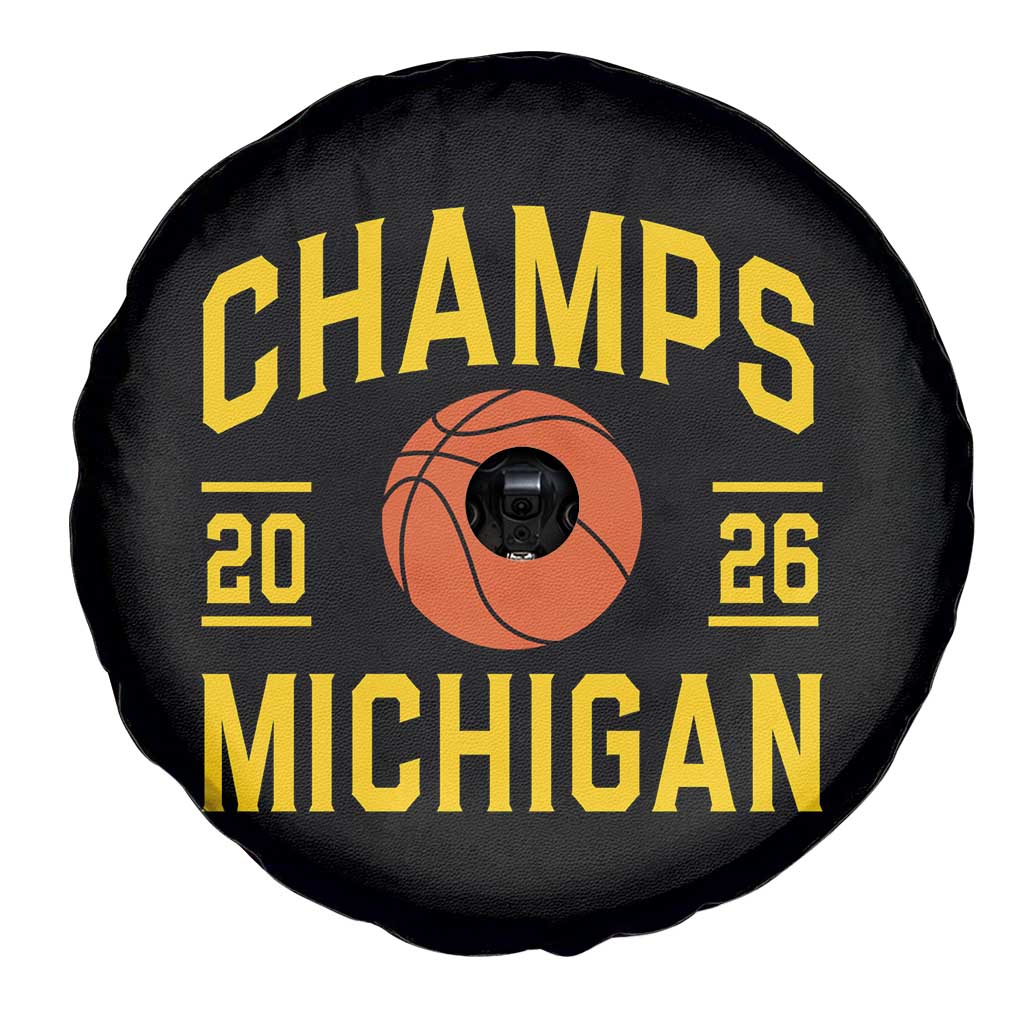 Michigan Hoops Champions Graphic Spare Tire Cover 2026 Basketball Victory Pride TS12 Print Your Wear