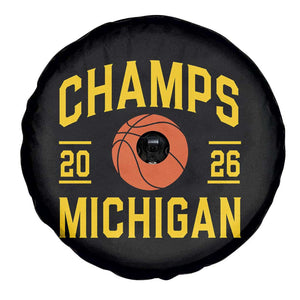 Michigan Hoops Champions Graphic Spare Tire Cover 2026 Basketball Victory Pride TS12 Print Your Wear