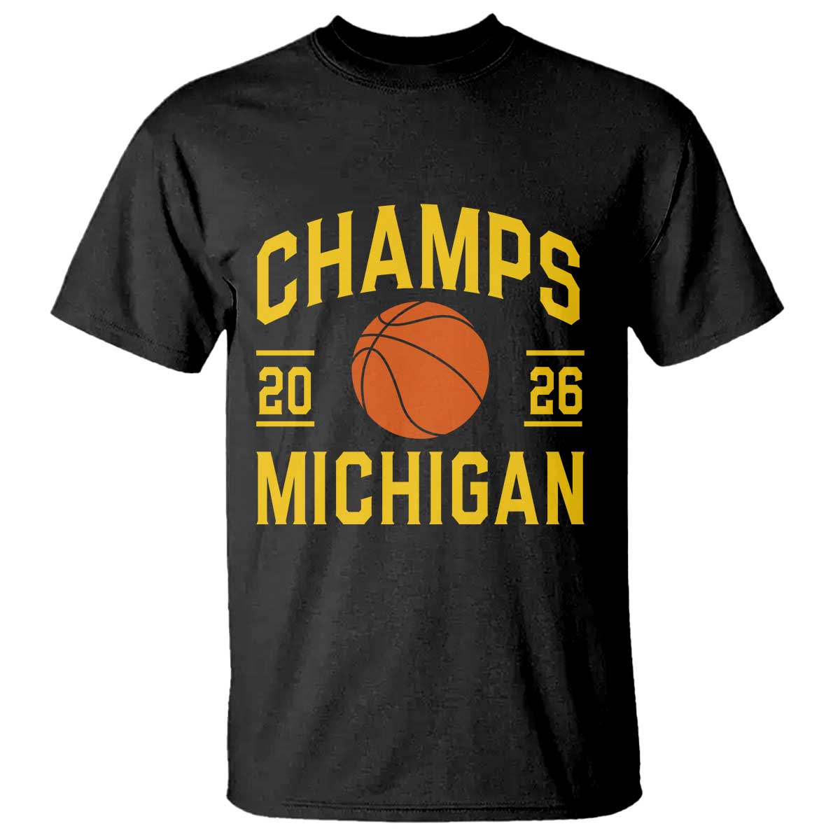 Michigan Hoops Champions Graphic T Shirt 2026 Basketball Victory Pride TS12 Black Print Your Wear