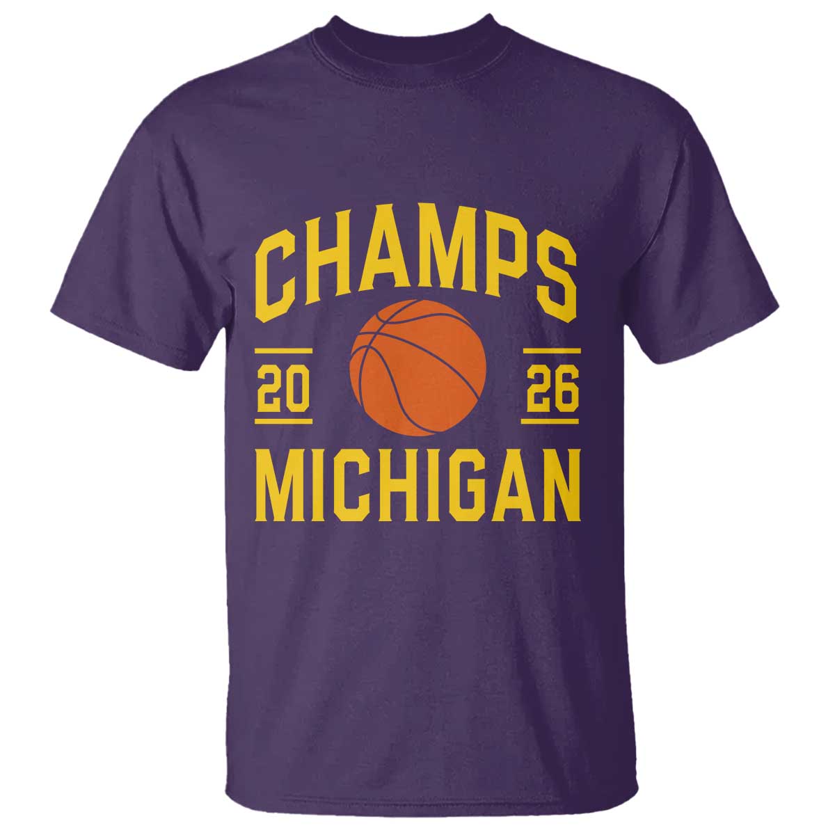 Michigan Hoops Champions Graphic T Shirt 2026 Basketball Victory Pride TS12 Purple Print Your Wear