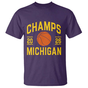 Michigan Hoops Champions Graphic T Shirt 2026 Basketball Victory Pride TS12 Purple Print Your Wear