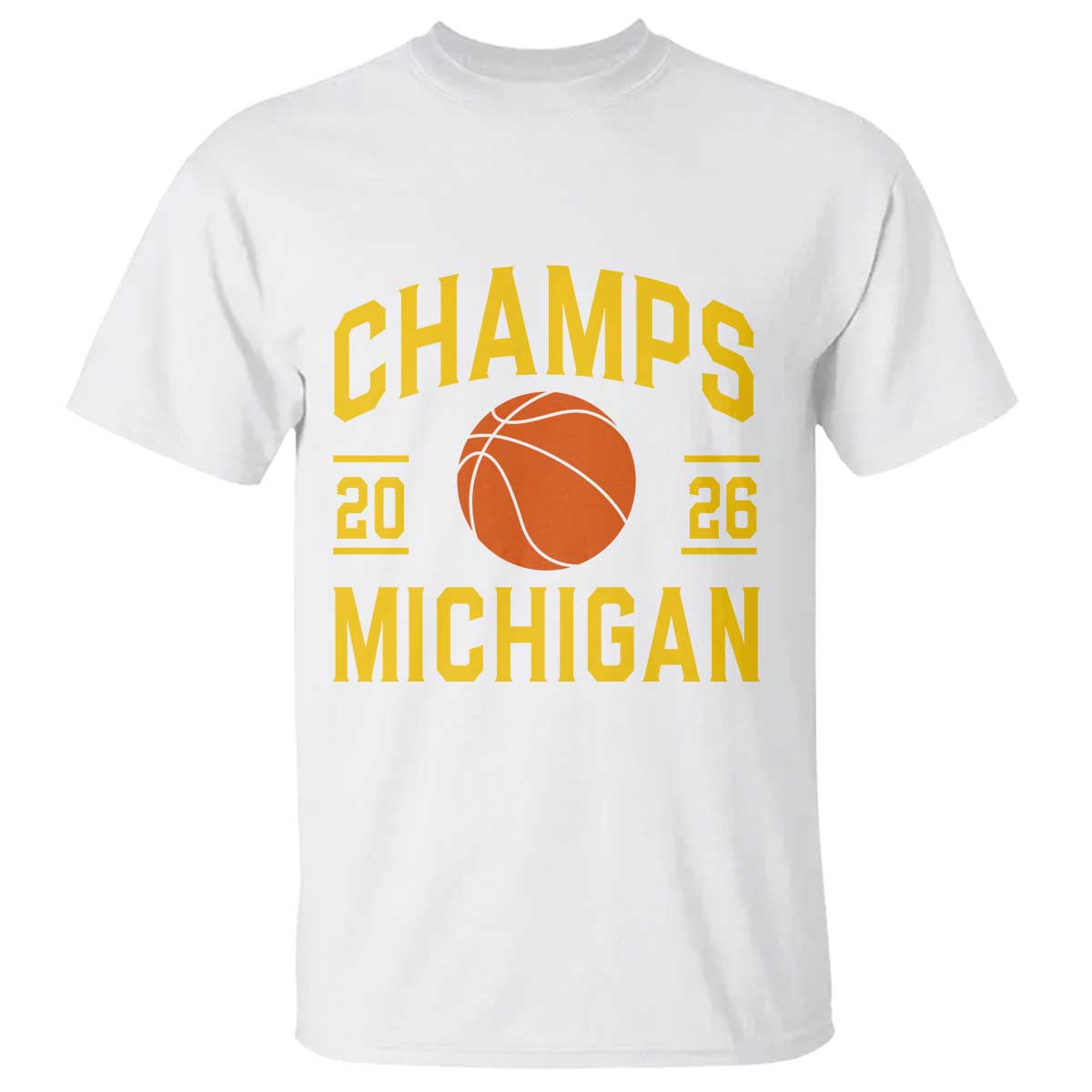 Michigan Hoops Champions Graphic T Shirt 2026 Basketball Victory Pride TS12 White Print Your Wear