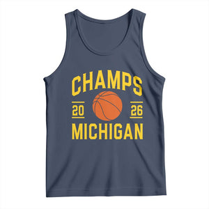 Michigan Hoops Champions Graphic Tank Top 2026 Basketball Victory Pride TS12 Navy Print Your Wear